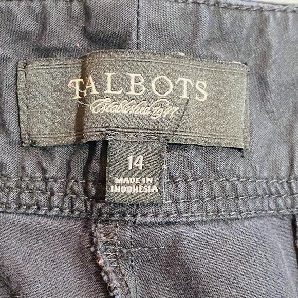 Talbots Pants Womens 14 Black Signature Stretch Cotton Office Casual Classic - Picture 3 of 7